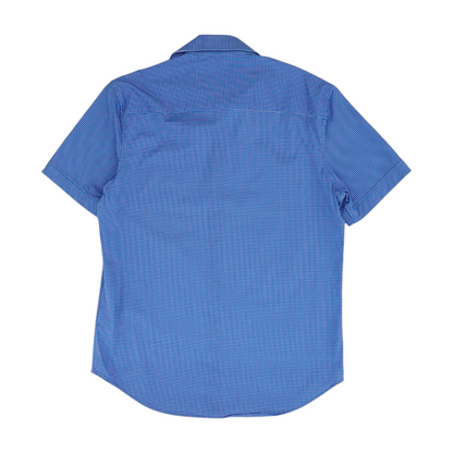 Blue Polka Dot Short Sleeve Button Down