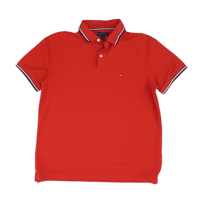 Red Solid Short Sleeve Polo