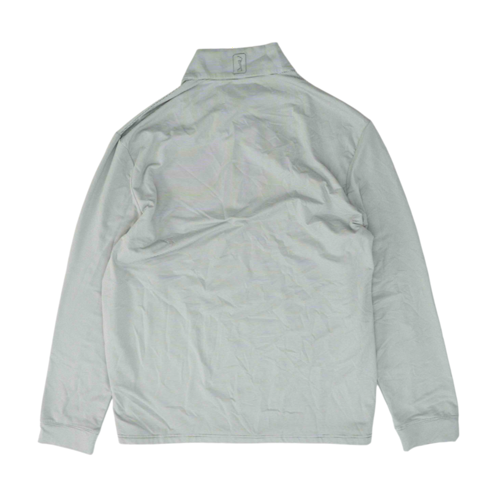 Gray Striped 1/4 Zip Pullover