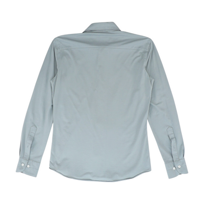 Gray Solid Long Sleeve Button Down