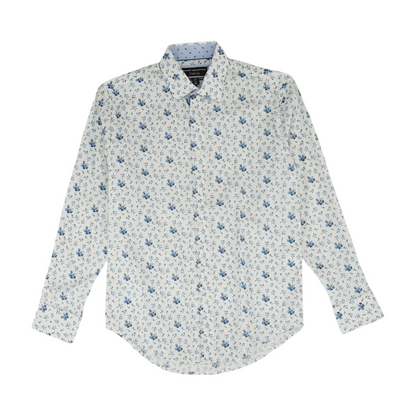 White Floral Long Sleeve Button Down