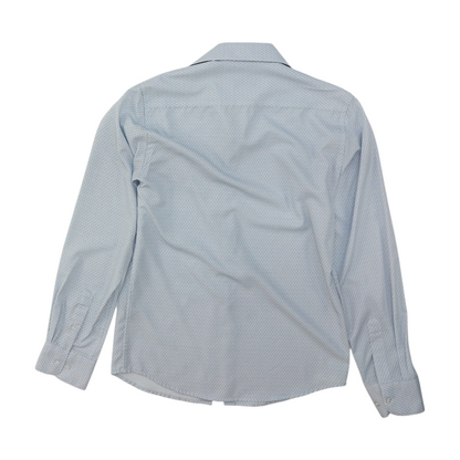 White Print Long Sleeve Button Down