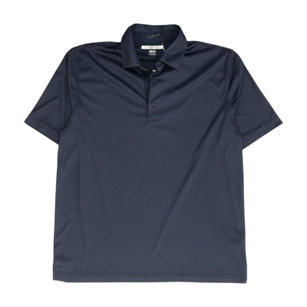 Navy Print Short Sleeve Polo