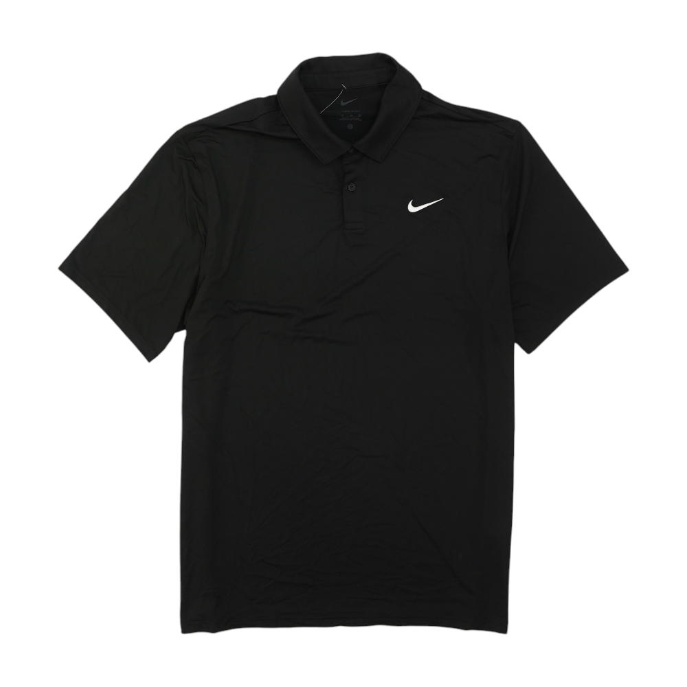 Black Solid Short Sleeve Polo