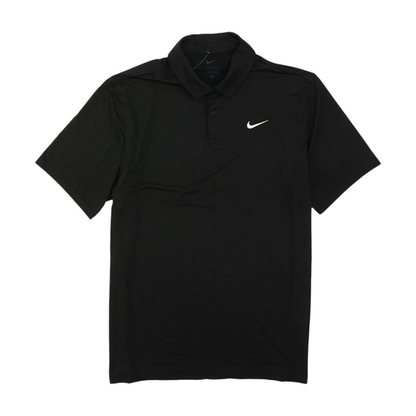 Black Solid Short Sleeve Polo