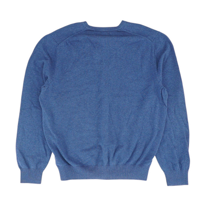 Blue Solid Pullover Sweater