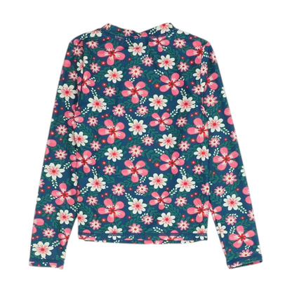 Teal Floral Swim Top