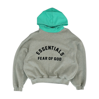 Gray Solid Hoodie Pullover