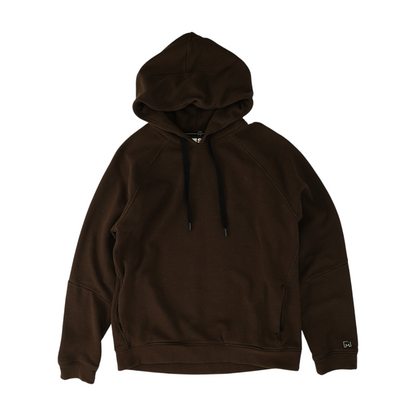 Brown Solid Hoodie Pullover