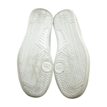 White Leather Low Top Athletic Shoes