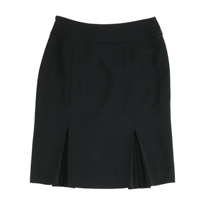 Black Solid Midi Skirt