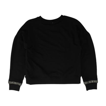 Black Solid Sweatshirt Pullover