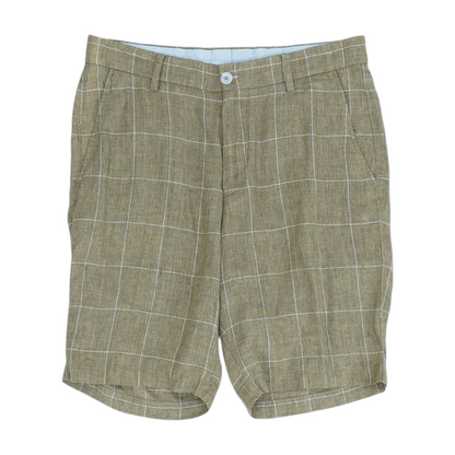 Tan Check Chino Shorts
