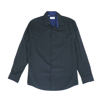 Black Solid Long Sleeve Button Down