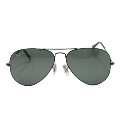 Black Large Metal Aviator Sunglasses