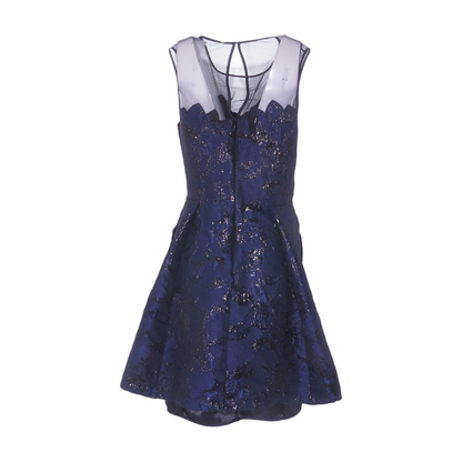 Navy Floral Midi Dress