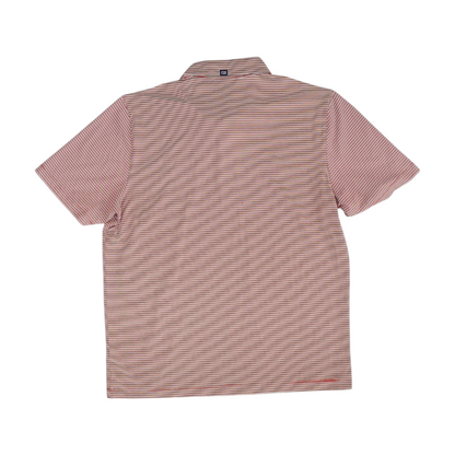 Red Nebraska Cornhuskers Striped Short Sleeve Polo
