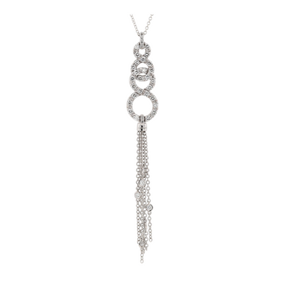 9/10 ctw 18K White Gold Diamond Pendant Necklace