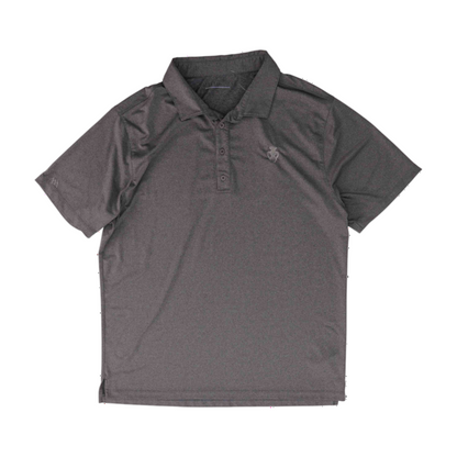 Gray Solid Short Sleeve Polo