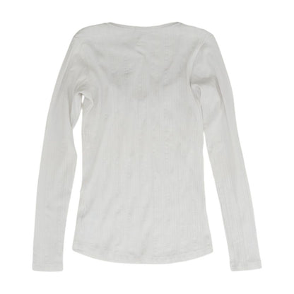 White Solid Long Sleeve Blouse