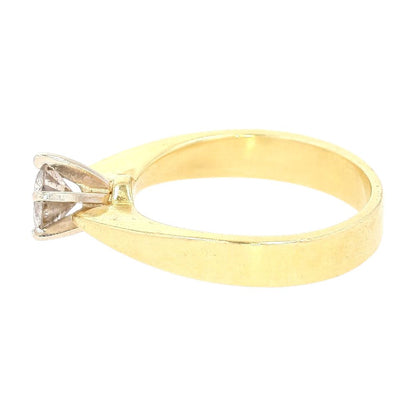 3/4 Ct 14K Two Tone Gold Round Salt & Pepper Diamond Six Prong Engagement Ring