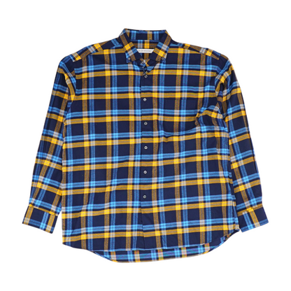 Orange Plaid Flannel Button Down