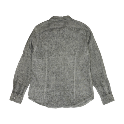 Gray Solid Long Sleeve Button Down