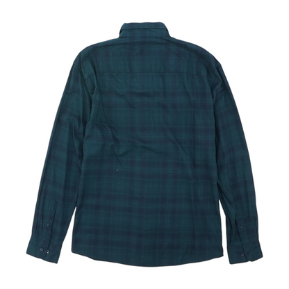 Green Plaid Long Sleeve Button Down