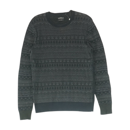 Black Print Pullover Sweater
