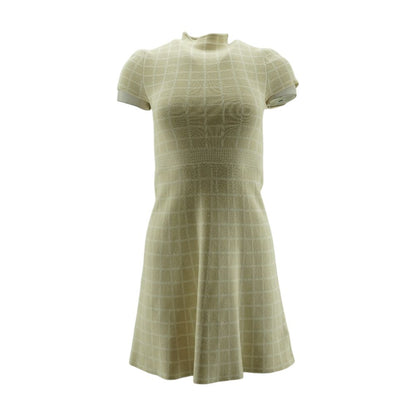 Beige Check Mini Dress