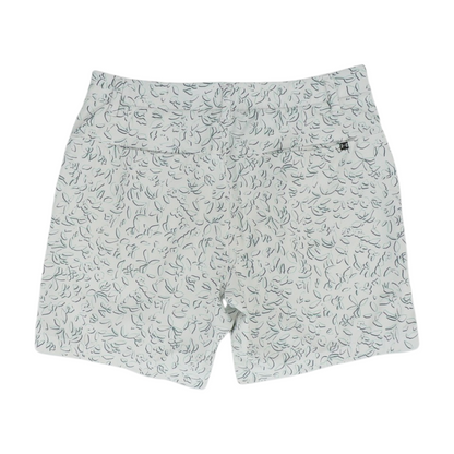 White Print Chino Shorts