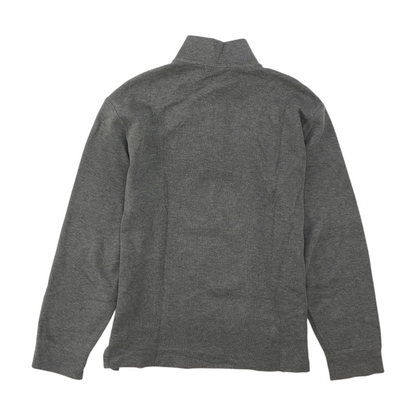 Gray Solid 1/4 Zip Sweater