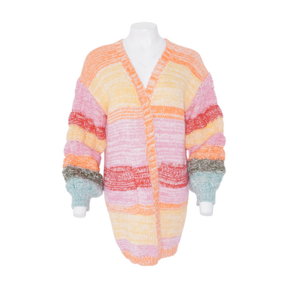 Multi Striped Cardigan Sweater