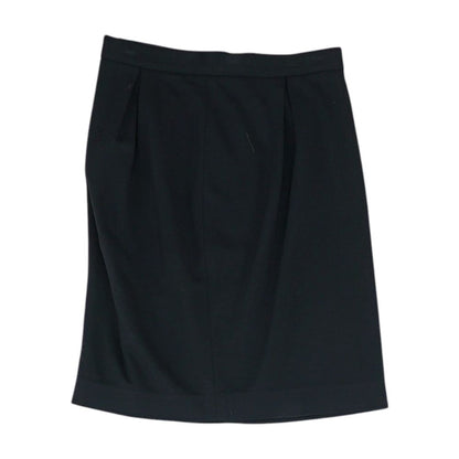 Black Solid Midi Skirt
