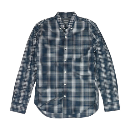Blue Plaid Long Sleeve Button Down
