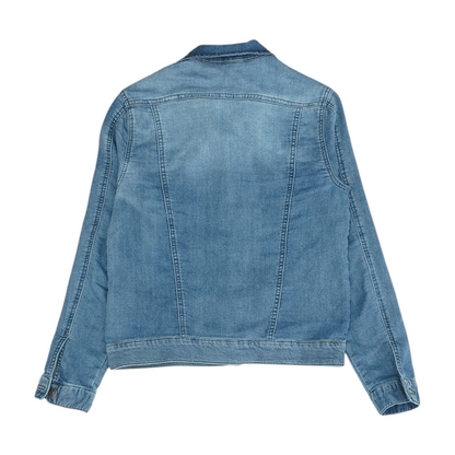 Blue Petite Solid Denim Jacket