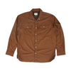 Brown Solid Long Sleeve Button Down