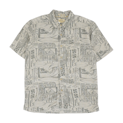 Green Graphic Short Sleeve Button Down