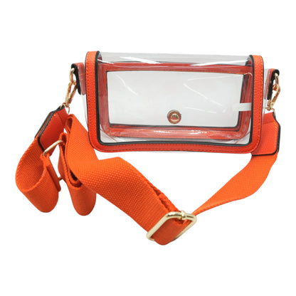 Orange Transparent Stadium Bag