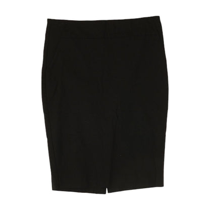 Black Solid Midi Skirt
