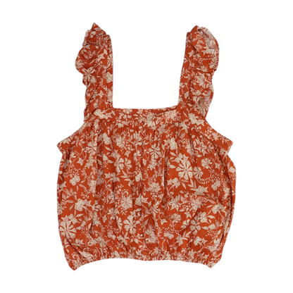 Orange Floral Blouse