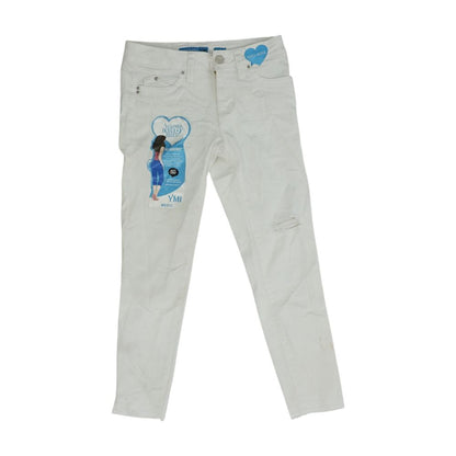 White Mid Rise Jeans
