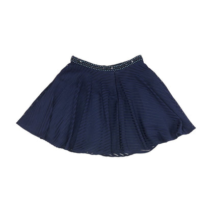 Navy Solid Midi Skirt