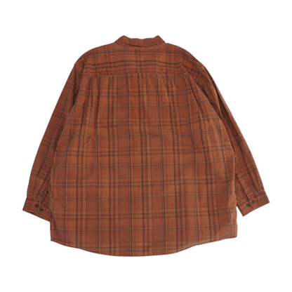 Rust Plaid Long Sleeve Button Down