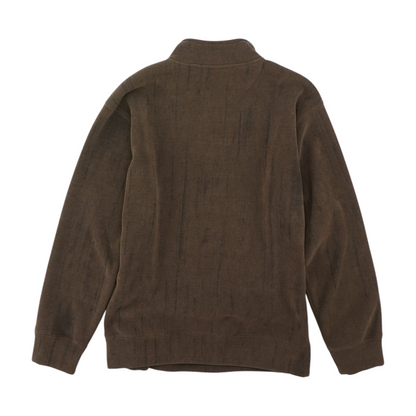 Brown Solid 1/4 Zip Pullover