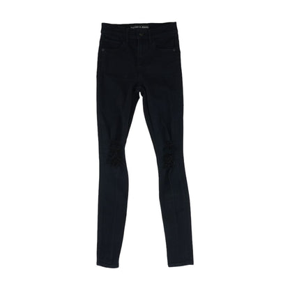 Black Solid High Rise Skinny Leg Jeans
