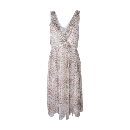 Tan Animal Print Midi Dress