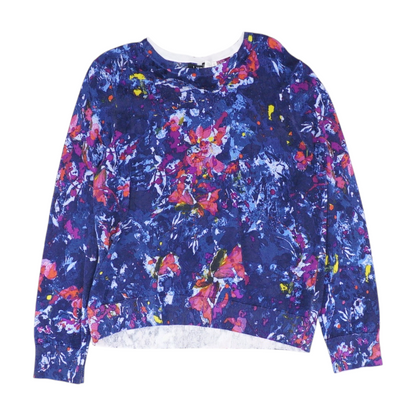 Navy Print Pullover Sweater