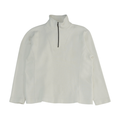 White Solid 1/4 Zip Pullover