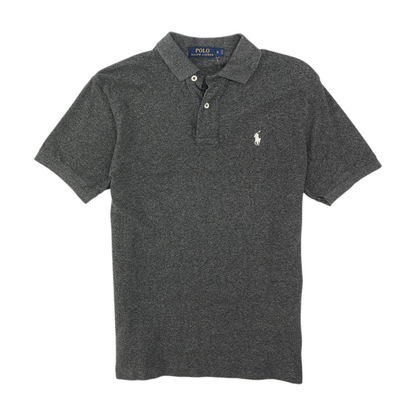 Gray Solid Short Sleeve Polo